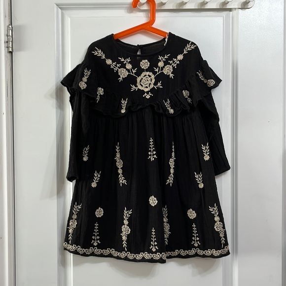 Zara Kids Embroidered Cotton Dress - Picture 1 of 12